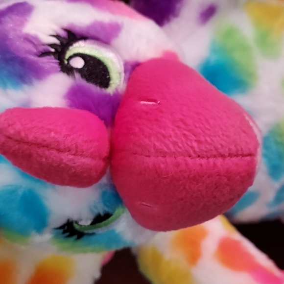 Triceratops Rainbow Hearts Build a Bear 17 inches H x 8 inches W. Multicolors - Picture 2 of 10